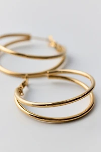 City Girl Waterproof Small Illusion Double Hoop Earrings