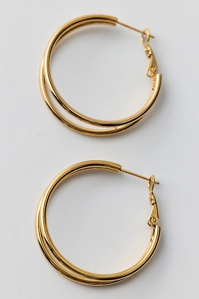 City Girl Waterproof Small Illusion Double Hoop Earrings