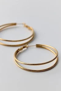 City Girl Waterproof Medium Illusion Double Hoop Earrings