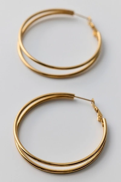 City Girl Waterproof Medium Illusion Double Hoop Earrings