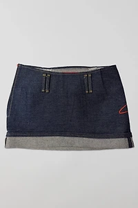 Bournestar Low-Rise Denim Micro Mini Skirt