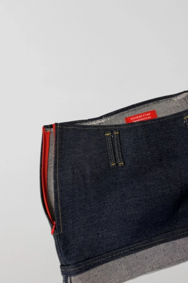Bournestar Low-Rise Denim Micro Mini Skirt