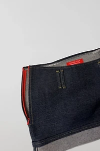 Bournestar Low-Rise Denim Micro Mini Skirt