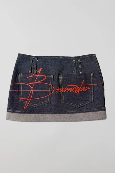 Bournestar Low-Rise Denim Micro Mini Skirt