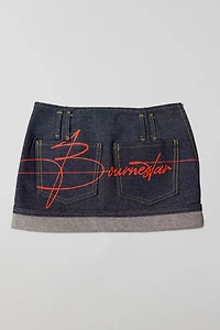 Bournestar Low-Rise Denim Micro Mini Skirt