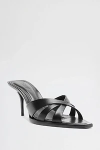Schutz Keefa Leaf Mule Heeled Sandals