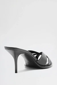 Schutz Keefa Leaf Mule Heeled Sandals