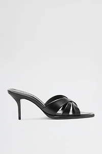 Schutz Keefa Leaf Mule Heeled Sandals