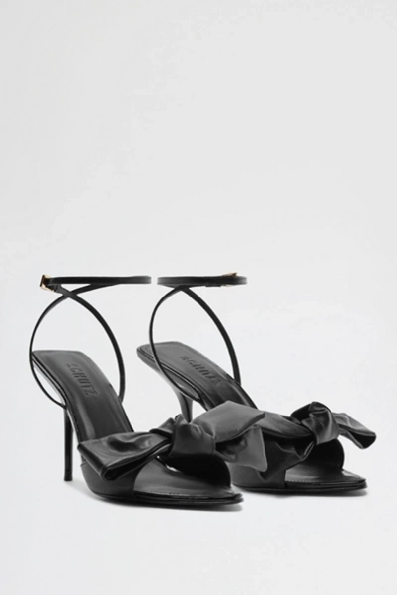 Schutz Elodie Buckle Strap Bow Heeled Sandals