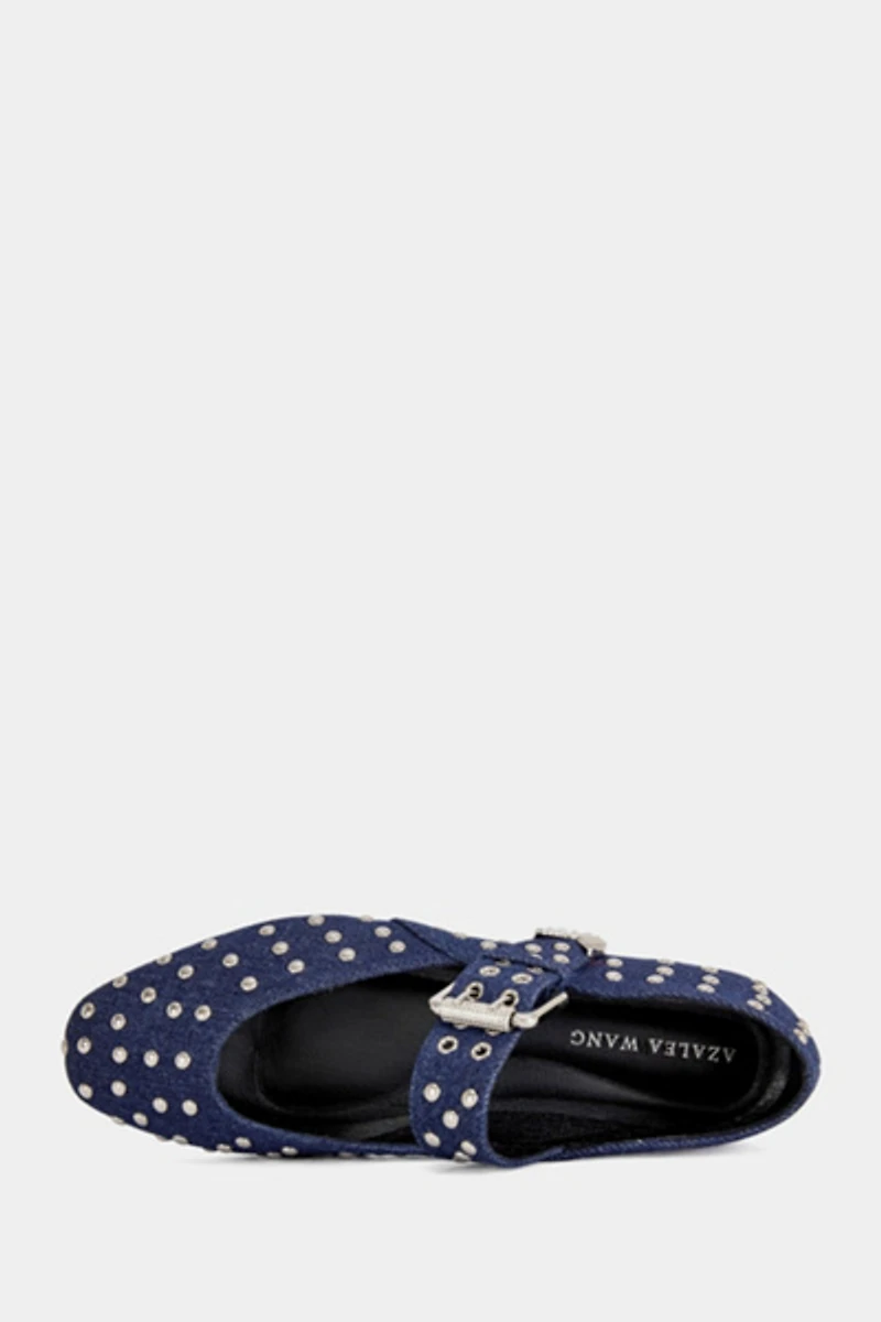 Azalea Wang Kennith Studded Ballet Flat