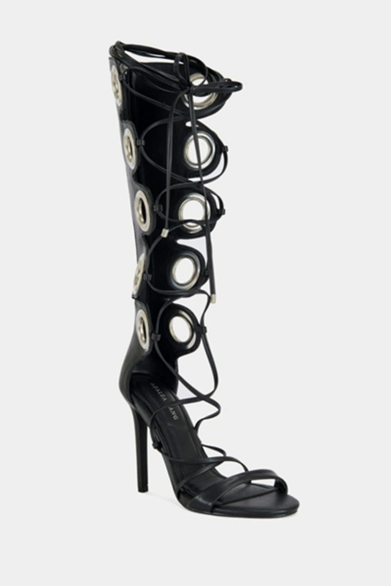Azalea Wang Agathon Stiletto Gladiator Sandal Boot