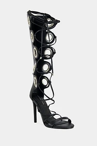 Azalea Wang Agathon Stiletto Gladiator Sandal Boot