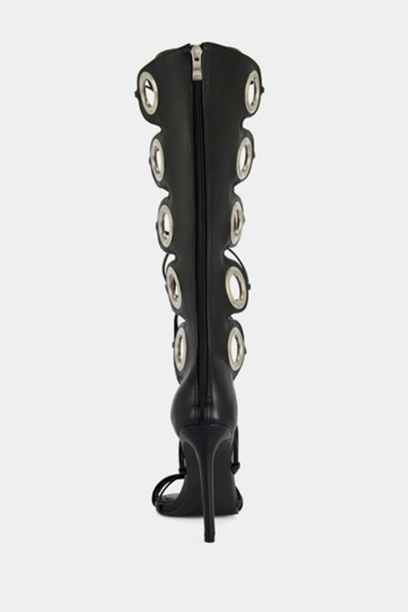 Azalea Wang Agathon Stiletto Gladiator Sandal Boot