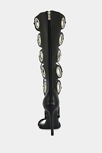 Azalea Wang Agathon Stiletto Gladiator Sandal Boot