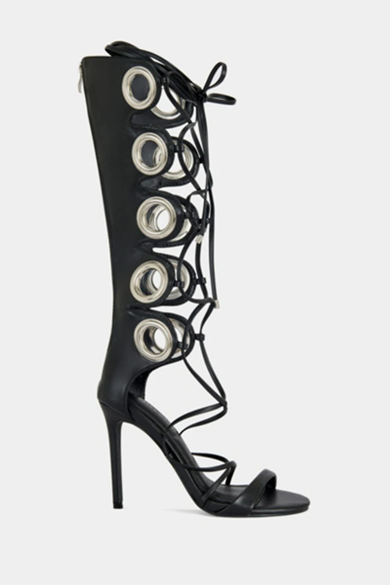 Azalea Wang Agathon Stiletto Gladiator Sandal Boot