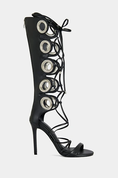 Azalea Wang Agathon Stiletto Gladiator Sandal Boot