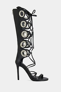 Azalea Wang Agathon Stiletto Gladiator Sandal Boot