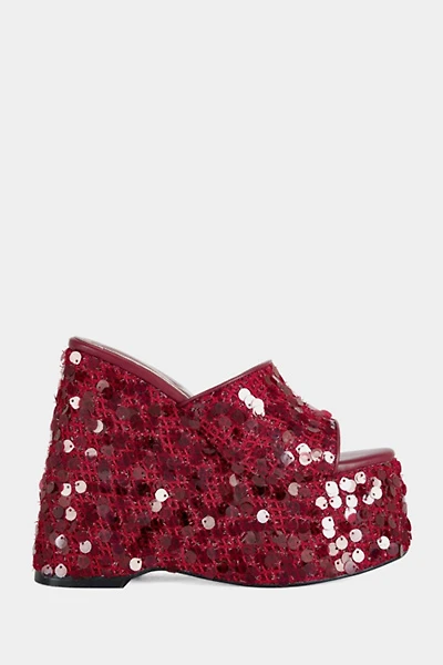 Azalea Wang Betsey Platform Sequin Wedge Sandal