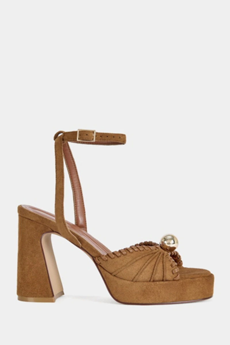 Azalea Wang Cael Block Suede Platform Heel