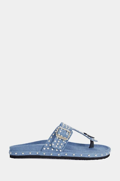Azalea Wang Daisychain Studded Denim Thong Sandal