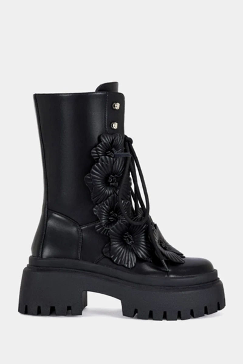 Azalea Wang Devoir 3D Flower Combat Bootie