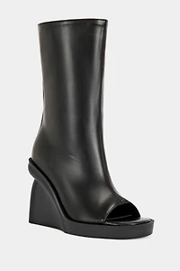 Azalea Wang Nolia Wedge Peep-Toe Bootie
