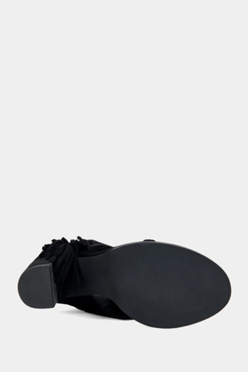 Azalea Wang Paco Fringe Peep-Toe Bootie