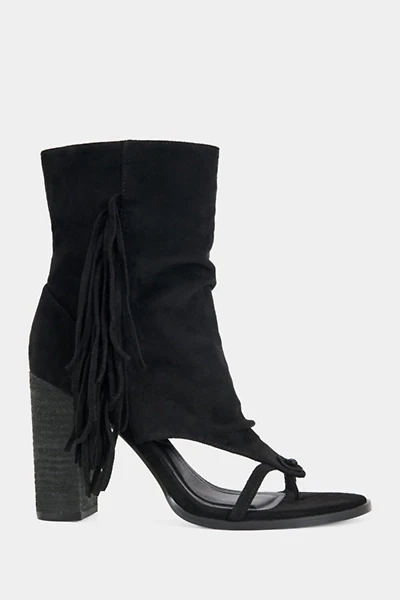 Azalea Wang Paco Fringe Peep-Toe Bootie
