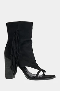 Azalea Wang Paco Fringe Peep-Toe Bootie