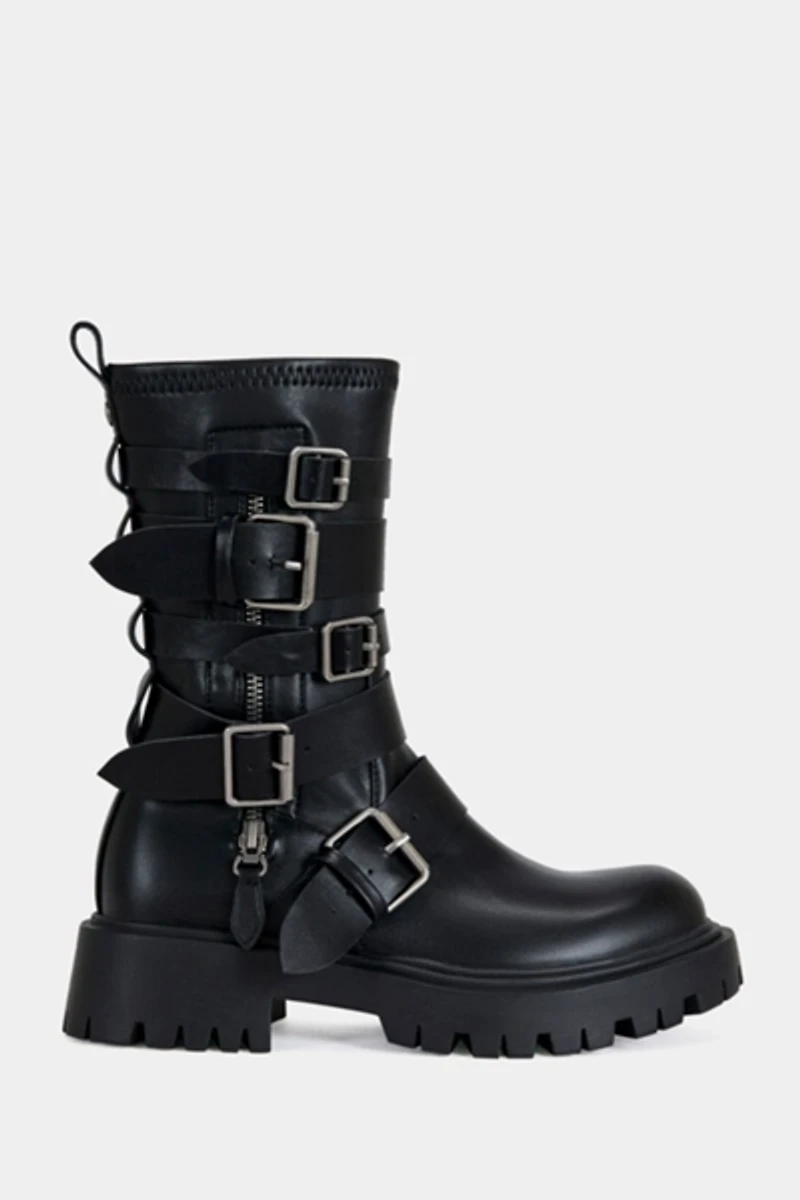 Azalea Wang Spridy Buckled Combat Bootie