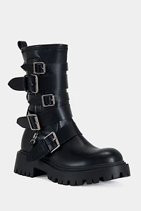 Azalea Wang Spridy Buckled Combat Bootie