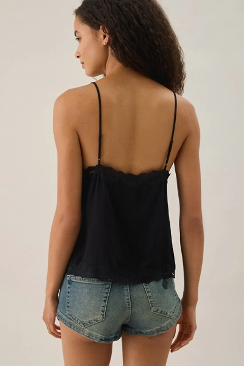 Kimchi Blue Doe Lace Trim Satin Cami