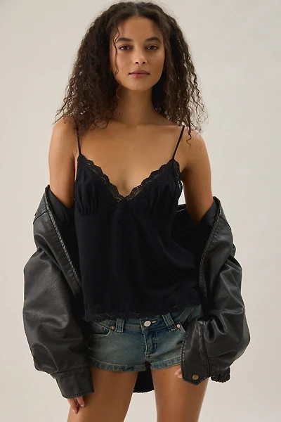 Kimchi Blue Doe Lace Trim Satin Cami
