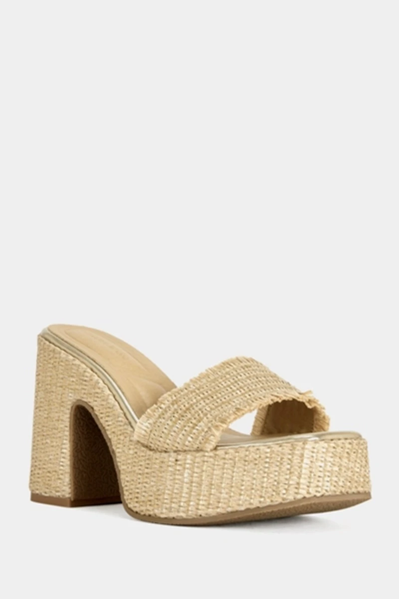Azalea Wang Aniket Wicker Platform Sandal