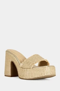 Azalea Wang Aniket Wicker Platform Sandal