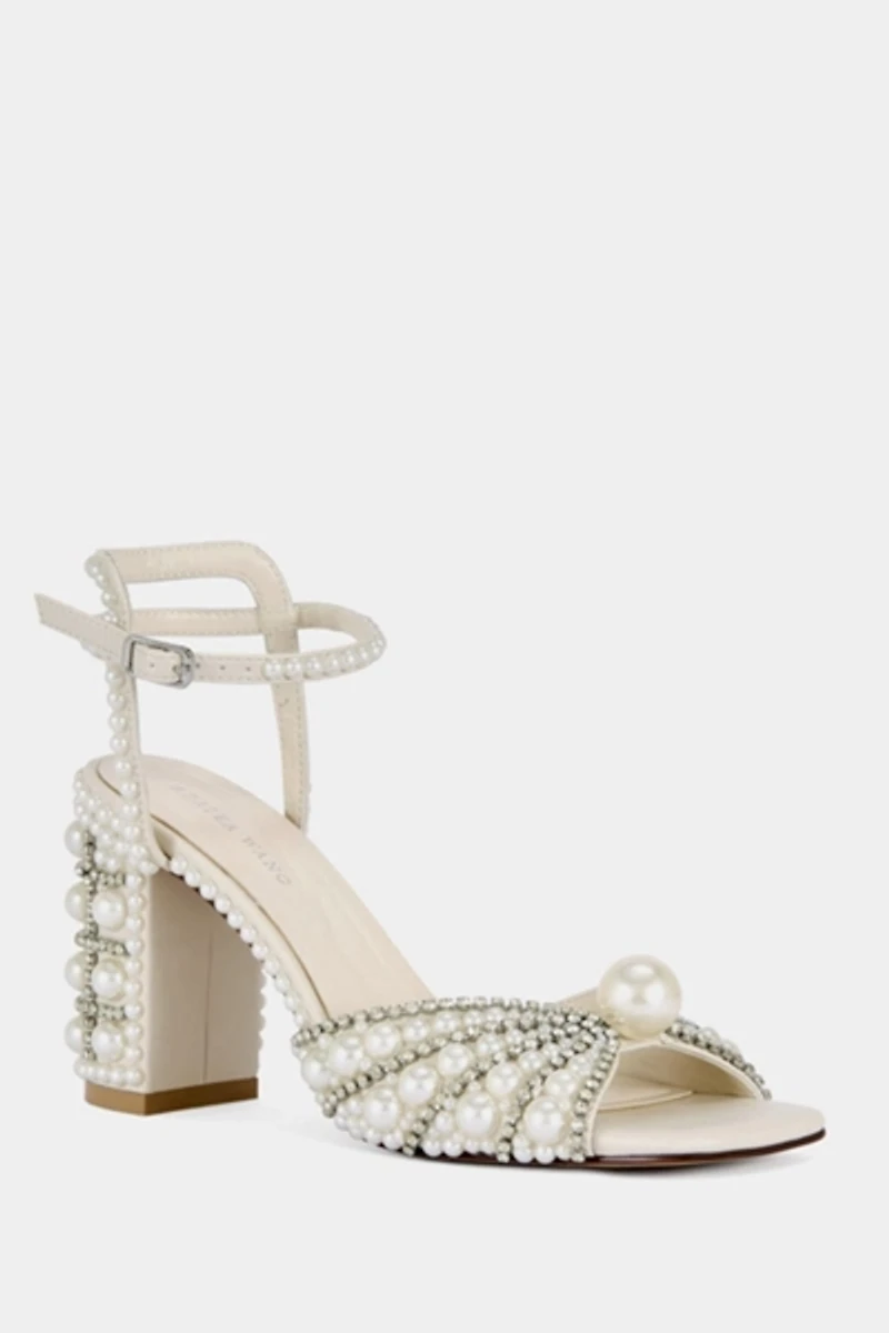 Azalea Wang Esteva Pearl Block Heel Sandal
