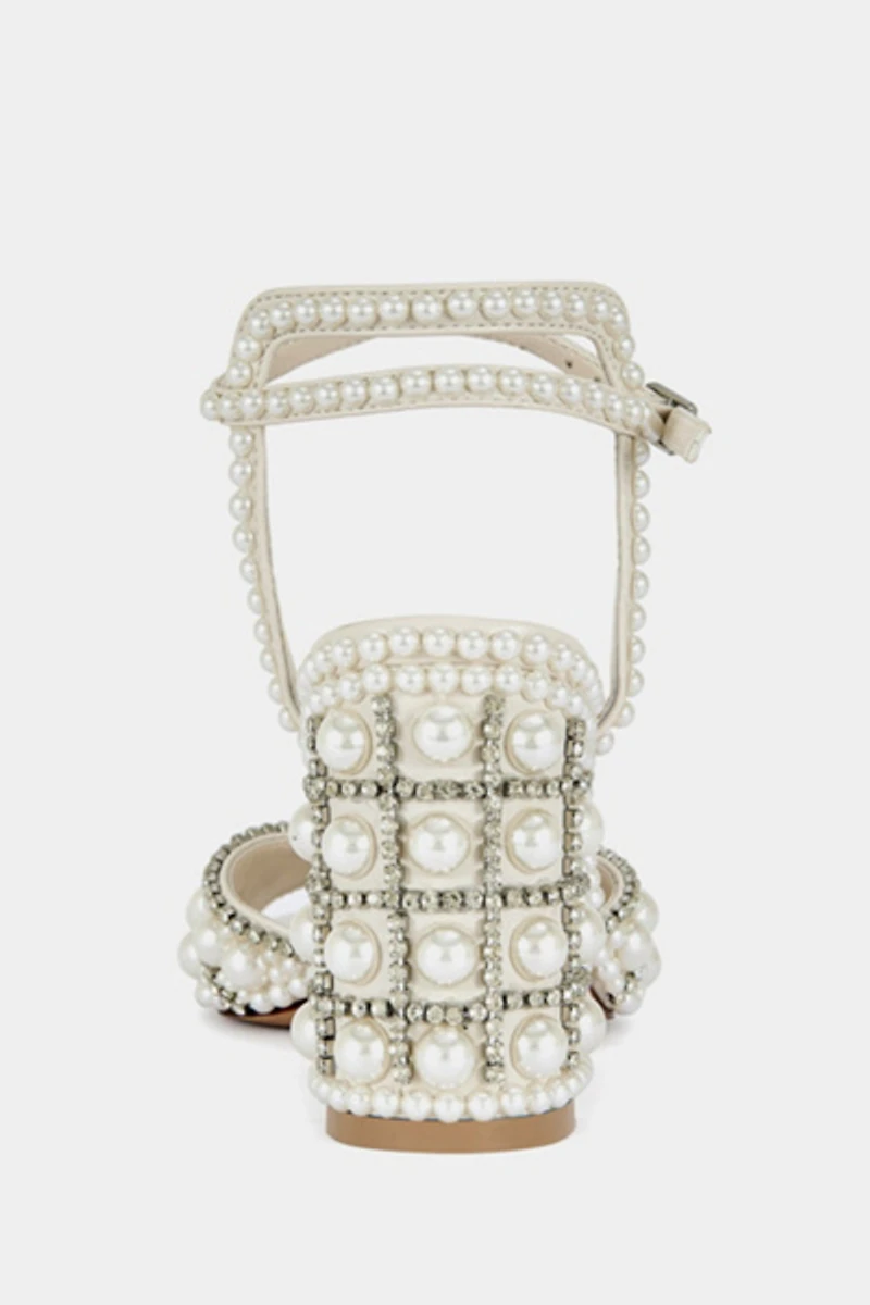 Azalea Wang Esteva Pearl Block Heel Sandal