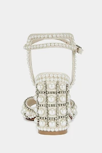 Azalea Wang Esteva Pearl Block Heel Sandal