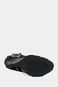 Azalea Wang Giannis Calf Hair Wedge Sandal
