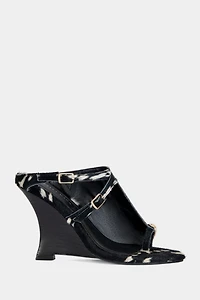 Azalea Wang Giannis Calf Hair Wedge Sandal