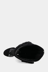Azalea Wang Johanna Fringe Stiletto Sandal Boot