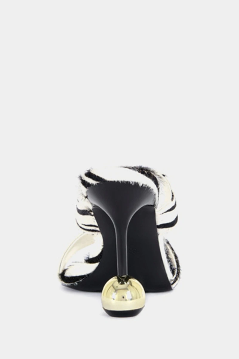 Azalea Wang Ophiel Zebra Calf Hair Stiletto Heel