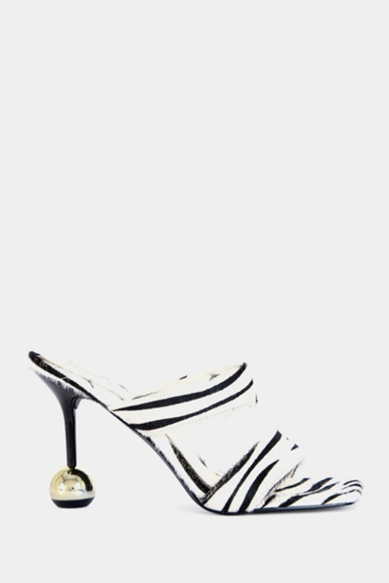 Azalea Wang Ophiel Zebra Calf Hair Stiletto Heel