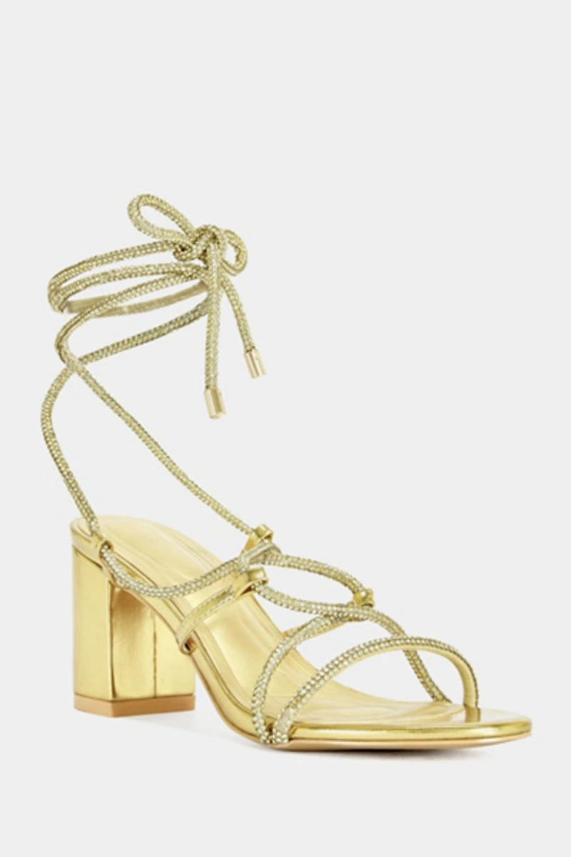 Azalea Wang Revani Wrap-Around Strappy Block Heel