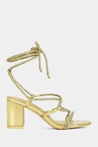 Azalea Wang Revani Wrap-Around Strappy Block Heel