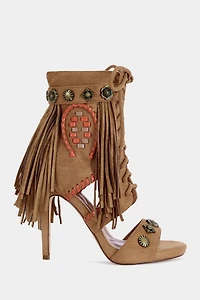 Azalea Wang Salgado Fringe Stiletto Gladiator Heel