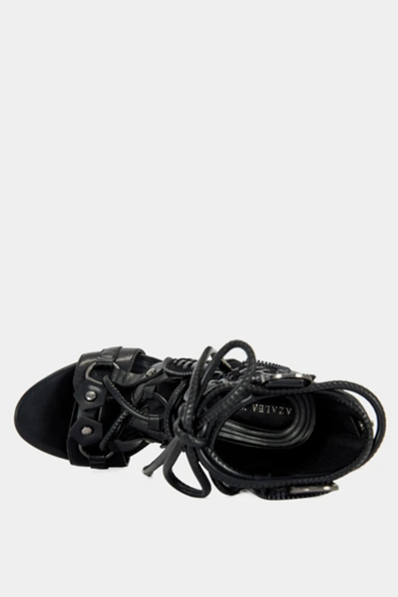 Azalea Wang Shainia Gladiator Sandal Bootie Heel