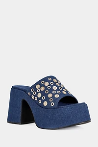 Azalea Wang Theodora Denim Platform Sandal