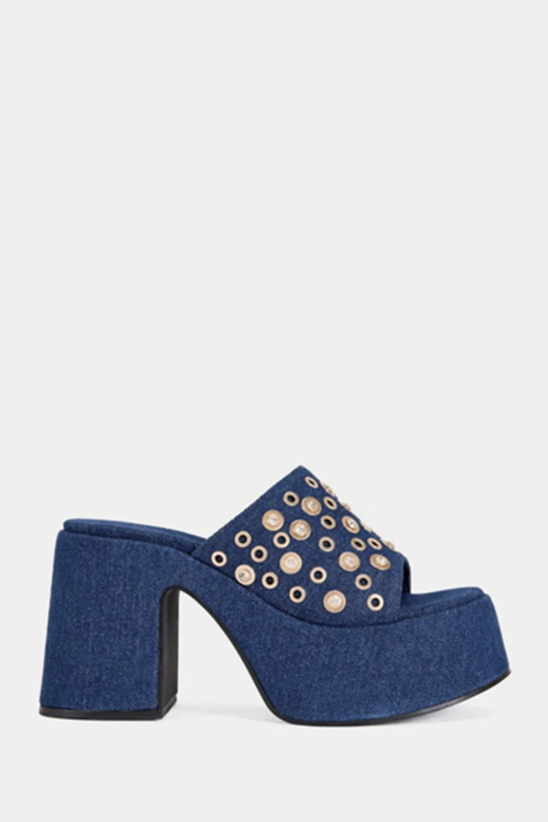 Azalea Wang Theodora Denim Platform Sandal