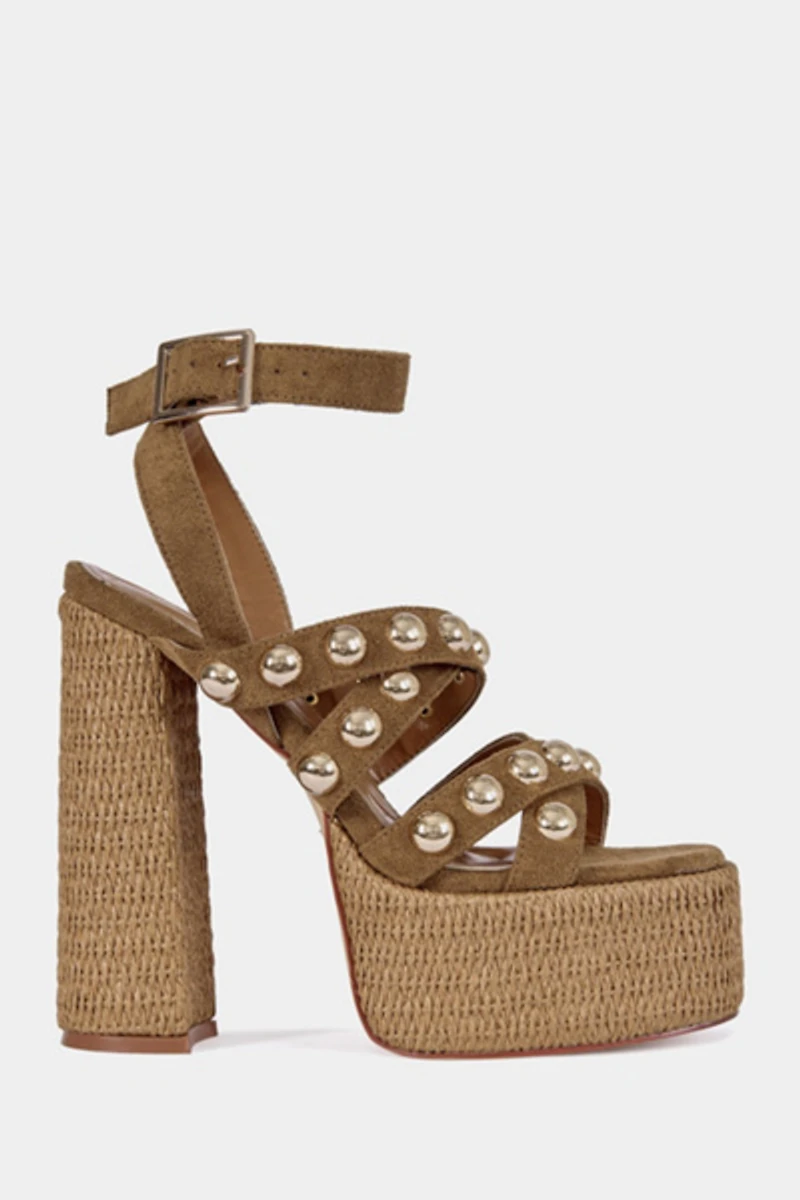 Azalea Wang Yara Platform Studded Sandal
